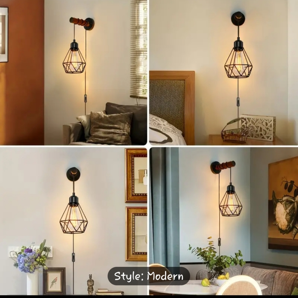 Modern Wall Mounting Pull in Light Fixtures Lamps Rustic Pair NEW - Picture 4 of 14